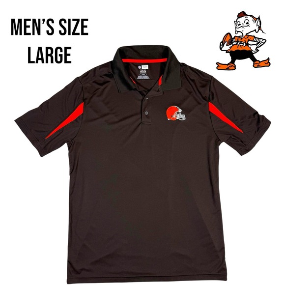 Authentic NFL Cleveland Browns TX3 Cool Polo Shirt Graphic Team Logo‎ Large - Picture 1 of 6